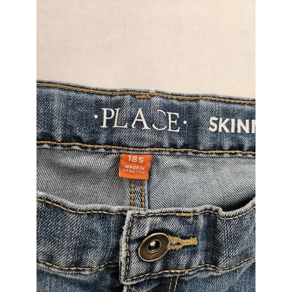 The Children's Place Lot Of 3 Sz 18 Slim Jeans Adjustable Waists Skny, Str, & BC